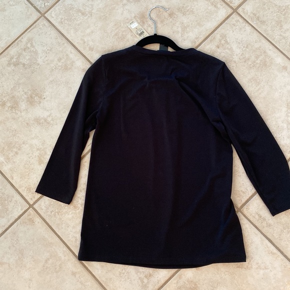 3/4 sleeve pleated neck top, new with tags - Picture 3 of 4